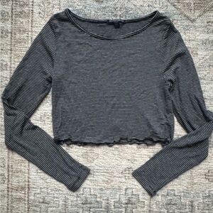 Brady Melville one sz stretch Striped blue & white Long Sleeve Crop Top